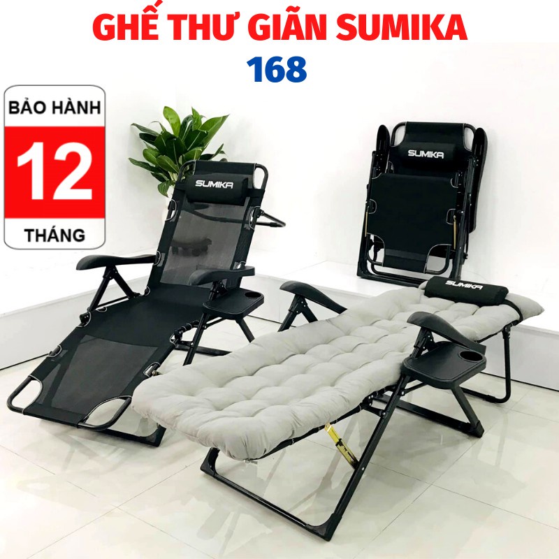 [ Hàng Hot ] Ghế gấp xếp thư giãn cao cấp Sumika 168- có thể ngã thành giường-(Nâng đầu, nâng chân nhiều góc độ)