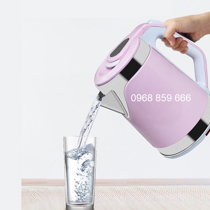 Ấm Siêu Tốc Thủy Tinh Thiết Kế Hiện Đại Tiêu Chuẩn Châu Âu - Bình Siêu Tốc 2.0L có đèn led ,tự ngắt khi sôi