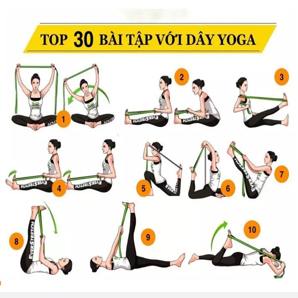 Dây tập Yoga Cotton Bền Bỉ 1,8mx3,8cm, Hỗ Trợ Tập Luyện Yoga Tại Nhà, Văn Phòng Tiện Dụng Chính Hãng Eros Store