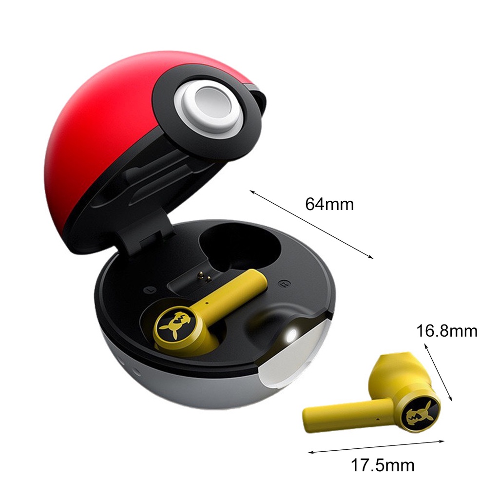 1 Bộ Tai Nghe Nhét Tai Không Dây Bluetooth Abs Hình Pikachu Cho Văn Phòng