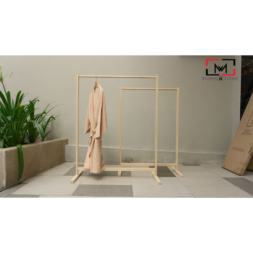 ( BIG SIZE ) GIÁ TREO QUẦN ÁO THANH ĐƠN GỖ TỰ NHIÊN NGANG 1 MÉT - SINGLE HANGER NATURAL SIZE 1060