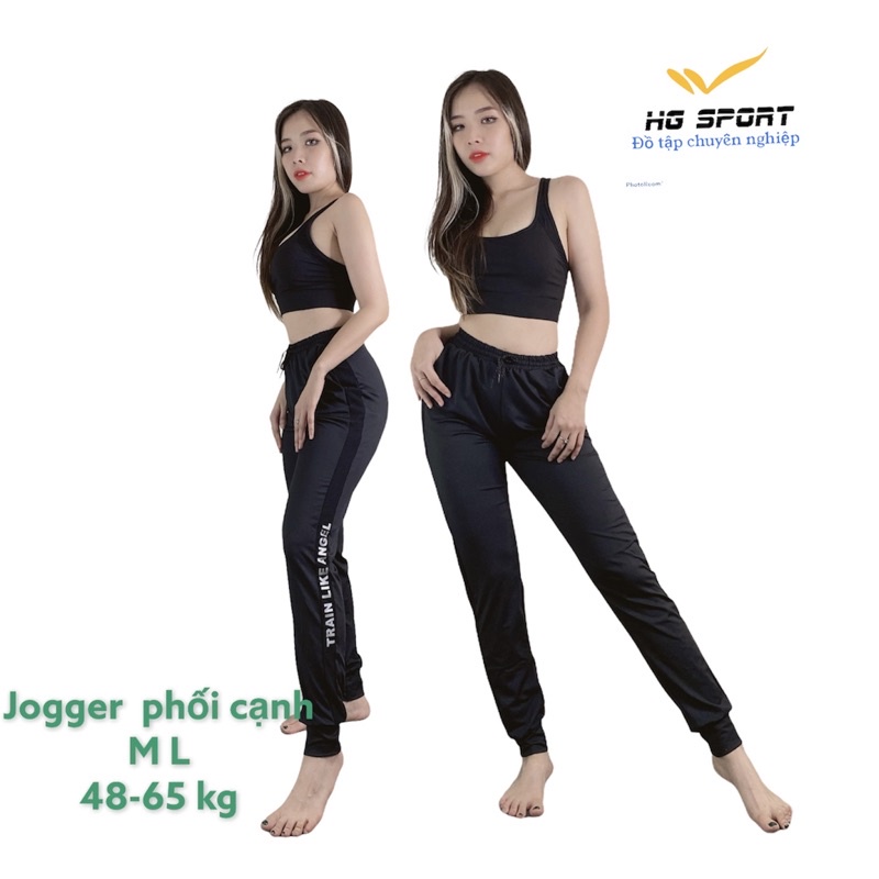 Quần Jogger tập Gym, Yoga, chạy bộ, Thể Thao nữ dáng rộng bo gấu, phối cạnh phom chuẩn QD502