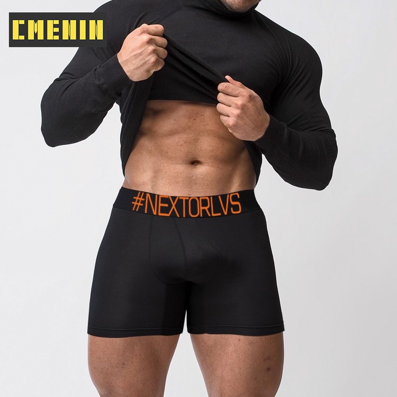 1 Quần Lót Boxer Cotton Mềm Mại Màu Trắng Đen Quyến Rũ Cho Nam ORLVS OR6237