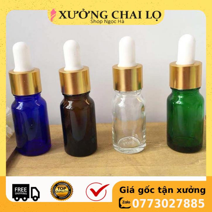 Lọ Chiết Serum ❤ GIÁ RẺ NHẤT ❤ [5ml,10ml,15ml,20ml,30ml] Lọ đựng tinh dầu bóp giọt Khoen vàng,bạc,đen chiết mỹ phẩm.