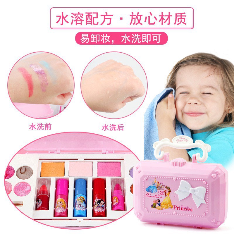 (DÙNG ĐƯỢC THẬT AN TOÀN CHO BÉ)BỘ ĐỒ CHƠI TRANG ĐIỂM MAKE UP DISNEY CHO BÉ Đồ chơi hóa trang vali cho bé