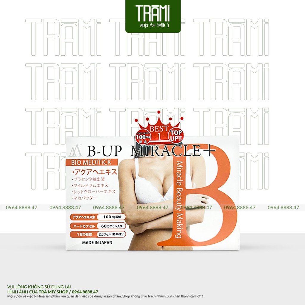 Viên Uống Tăng Vòng 1, Vòng 3 B-Up Miracle Hộp 60 Viên Nhật Bản.
