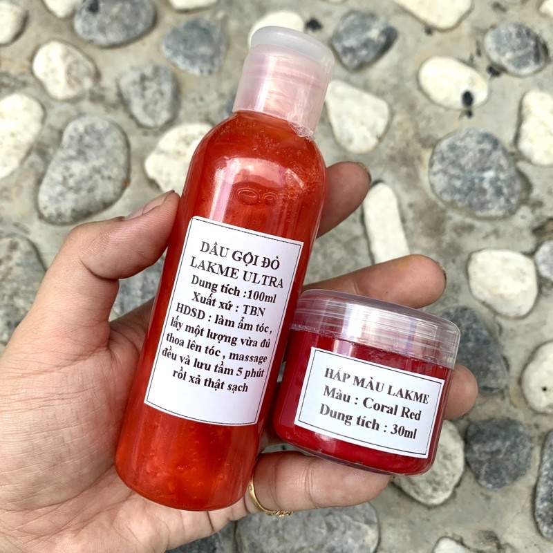 COMBO GỘI HẤP LAKME CORAL RED CHO TÓC NHUỘM ĐỎ  100ml/30ml