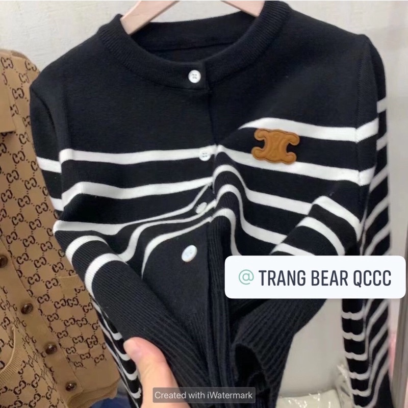 áo cadigan len ce.line kẻ ngang