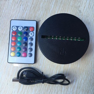 Bộ đế đèn LED 3D 16 màu (Có Remote)