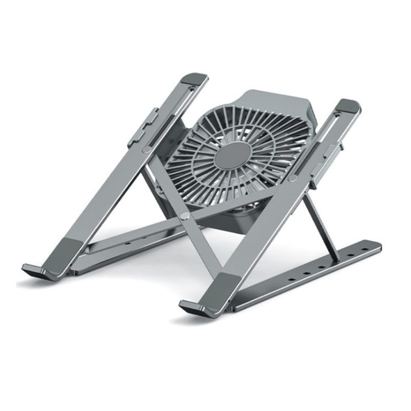 Giá đỡ máy tính xách tay bằng nhôm có thể điều chỉnh kèm quạt tản nhiệt gấp gọn | BigBuy360 - bigbuy360.vn