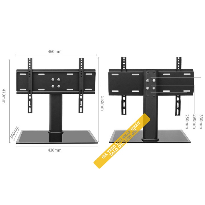 [Hàng Nhập Khẩu] Chân tivi để bàn mặt kính cường lực 26 - 32 inch - Chân đế tivi đa năng đặt bàn Model: DZ32