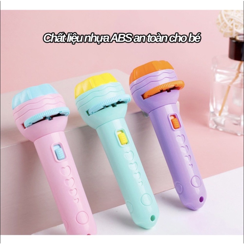 Đèn pin chiếu hình 80 hình động vật nghộ nghĩnh 3d sắc nét cho bé 1 2 3 4 tuổi, giúp bé khám phá thế giới