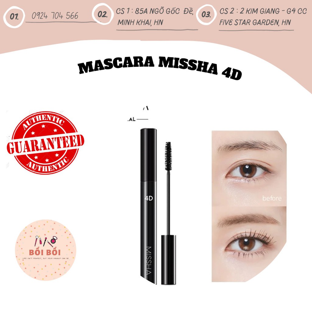 (ẢNH BILL CUỐI) MASCARA DÀY DÀI CONG TƯ NHIÊN MISSHA 4D