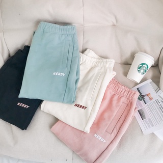 Quần Jogger Nỉ Nerdy Co Dãn Thoáng Mát Nhiều Màu Phong Cách Hàn Quốc