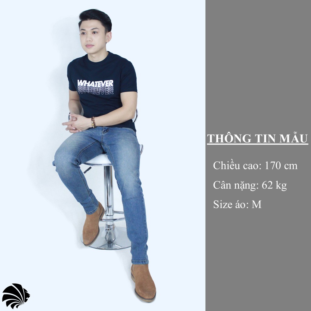 Áo thun nam - áo phông nam cộc tay cổ tròn in hoạ tiết Whatever dáng regular fit chất liệu cotton chống nhăn mềm mịn | WebRaoVat - webraovat.net.vn