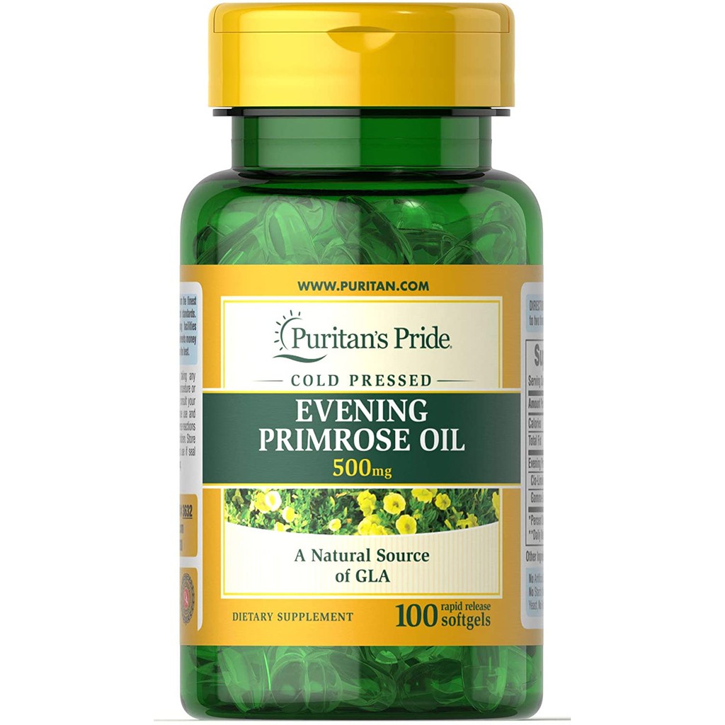 Viên uống cân bằng nội tiết, đẹp da, giảm cân tinh dâù hoa anh thảo Puritan's Pride Evening Primrose Oil 500mg 100v