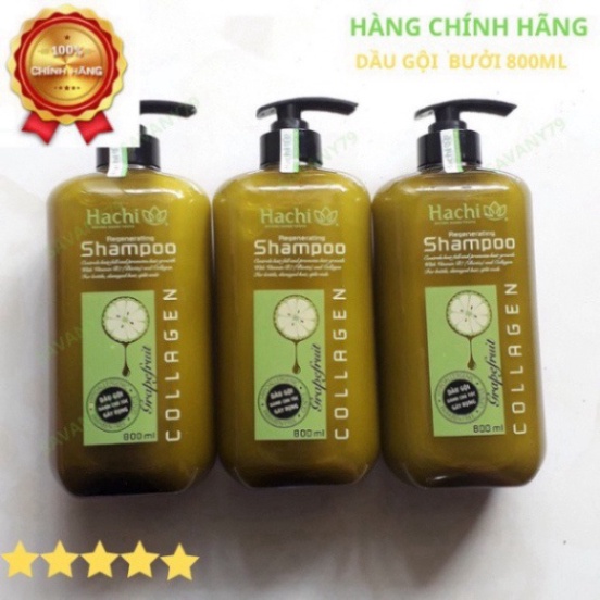 Dầu gội đầu bưởi Hachi tinh dầu bưởi ngăn ngừa gãy rụng  350ml, 500ml, 800ml - dầu gội collagen kích thích mọc tóc