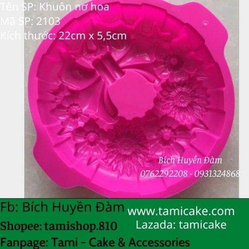 Khuôn rau câu 4D - Khuôn silicon nơ và hoa 2103
