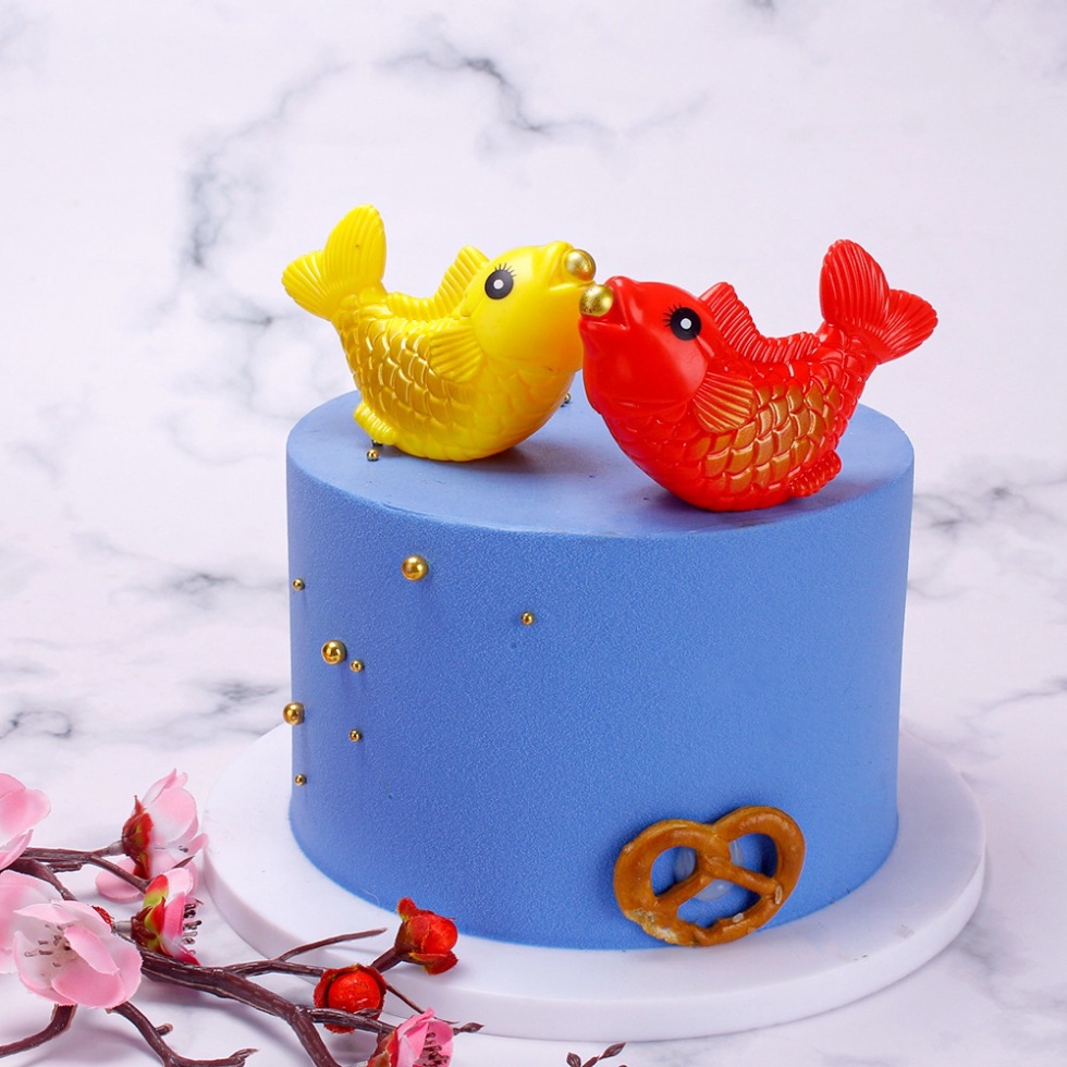 đồ trang trí bánh [FREESHIP❤️] cá đỏ cá vàng trang trí bánh kem
