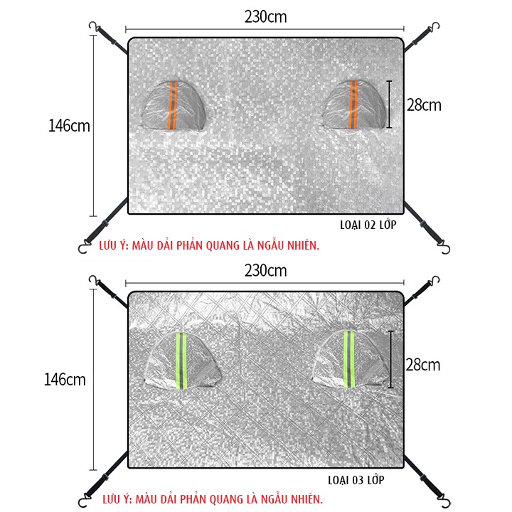 Bạt phủ tráng nhôm chống nắng kính lái cho xe sedan, SUV - BAT2101