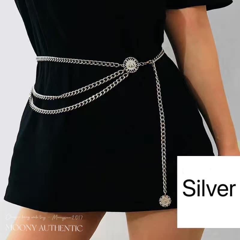 Belt thắt lưng xích mix váy UK