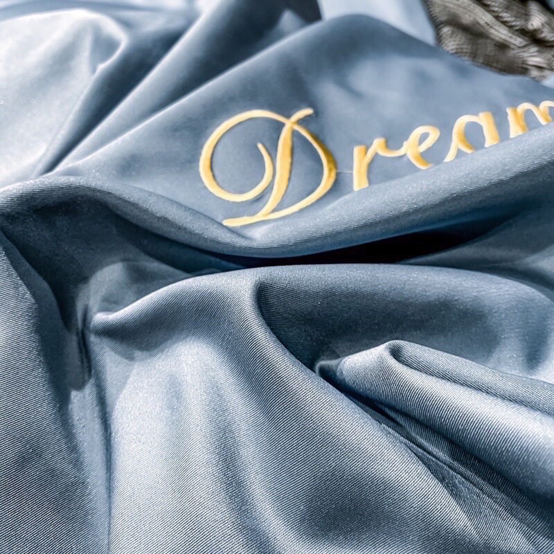 Bộ chăn ga gối cotton phi lụa Dreamcity nhập khẩu, bộ 4 món vỏ chăn ga và vỏ gối phi lụa cao cấp mềm mịn mát nhiều mầu