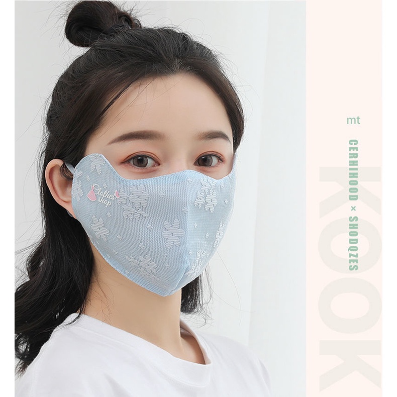 Spring and Summer lace mask women's thin sun-proof breathable goddess sexy washable veil face towel face cover large cloth mask