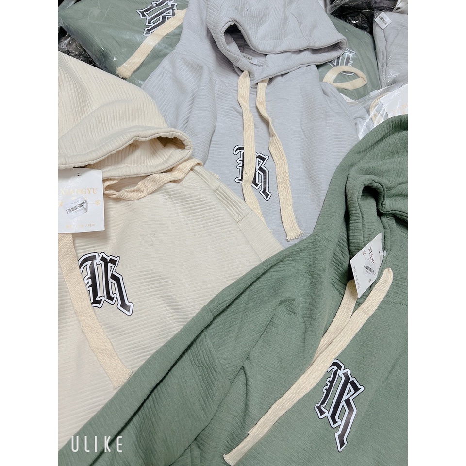 Hoodie Nam Nữ Hình Ngực Chất Tăm Dáng Rộng Unisex Tay Bồng Mũ To 2 Lớp Hàn Quốc Bassic