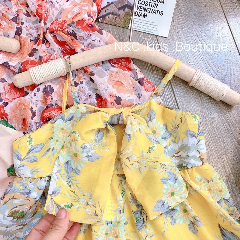 Set áo von tơ quần lụa cho bé gái