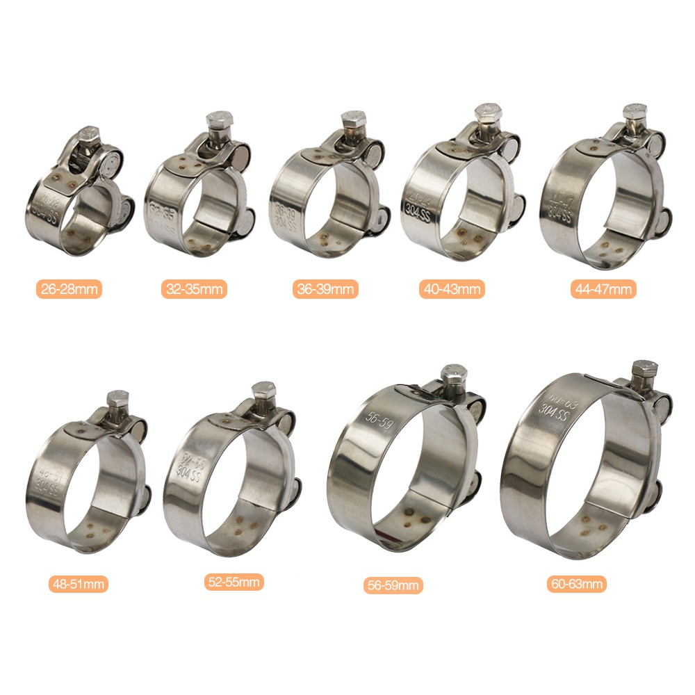 Vòng Giữ Ống Xả Bằng Thép Không Gỉ 304 26-63mm Dành Cho Xe Mô Tô