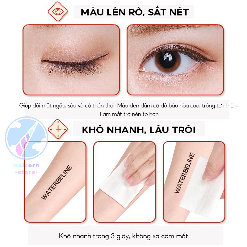 Kẻ Mắt Đầu To Chống Thấm Nước Lên Đến 8h Waterbeline Big Eyes Cool Black Eyeliner 1.5ml