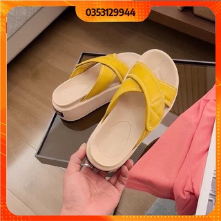 Sandal đế xuồng quai da đan chéo dán hàng quảng châu