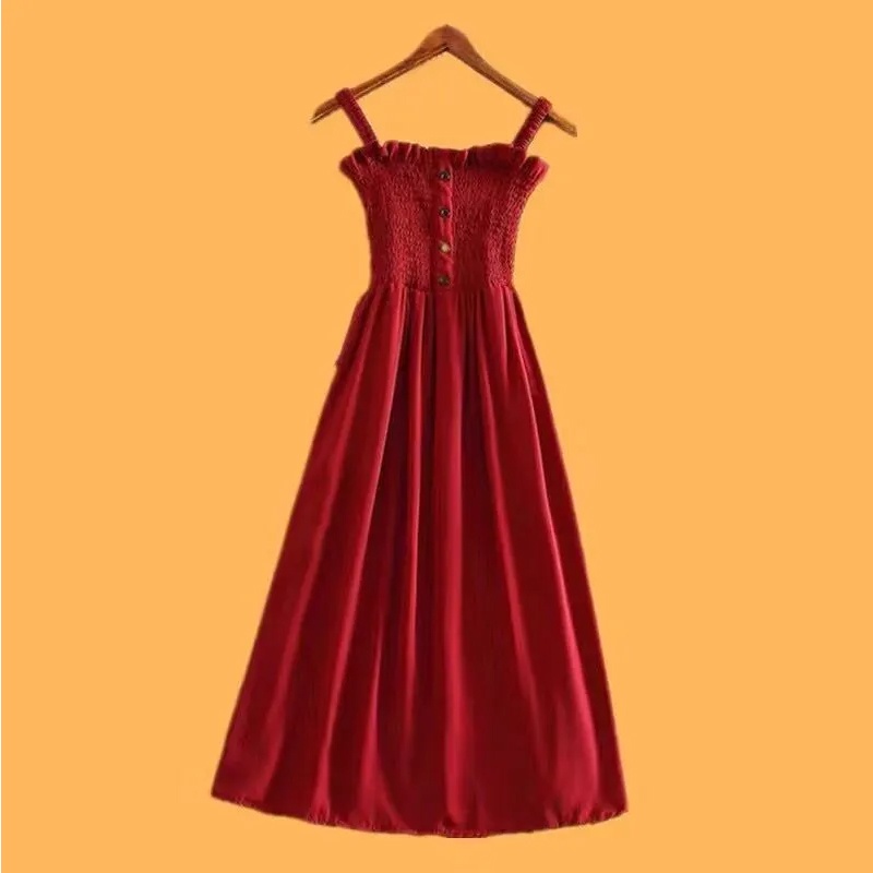 Set Đầm Maxi 2 Dây + Áo Sơ Mi Tay Dài Chống Nắng Thời Trang Cho Nữ