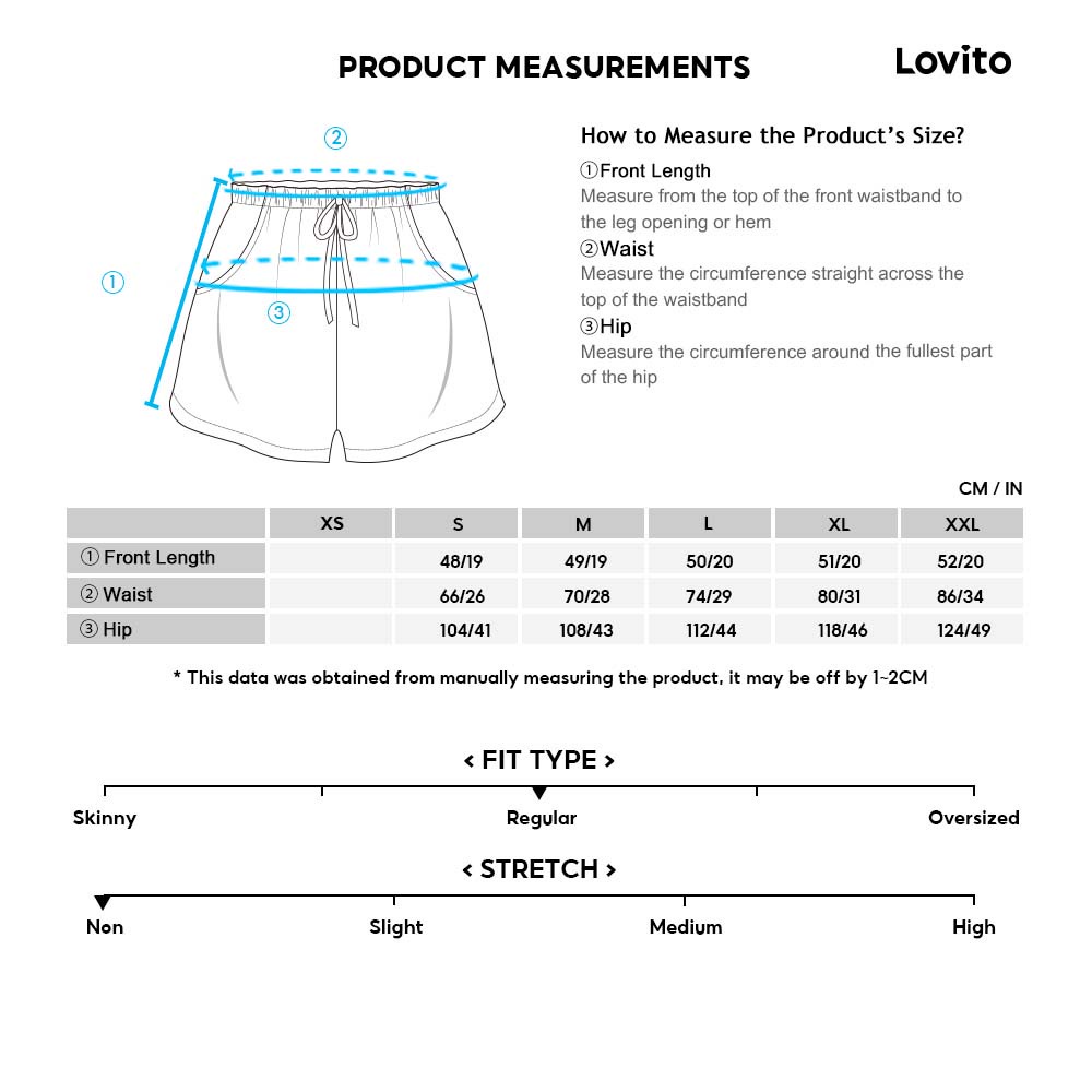 Quần đùi Lovito màu trơn có túi cơ bản L02065 (màu xanh dương)