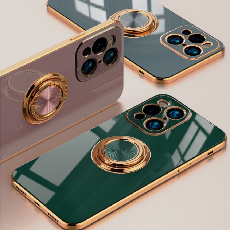 Ốp điện thoại mạ vàng có giá đỡ nhẫn từ tính sang trọng dành cho OPPO FIND X3 X2 PRO X3PRO X2PRO FINDX3 FINDX2