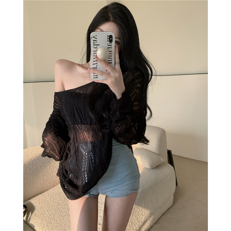 HUANG YOYO Áo Sơ Mi Chống Nắng Thời Trang Hàn Quốc Dành Cho Nữ áo len dáng rộng