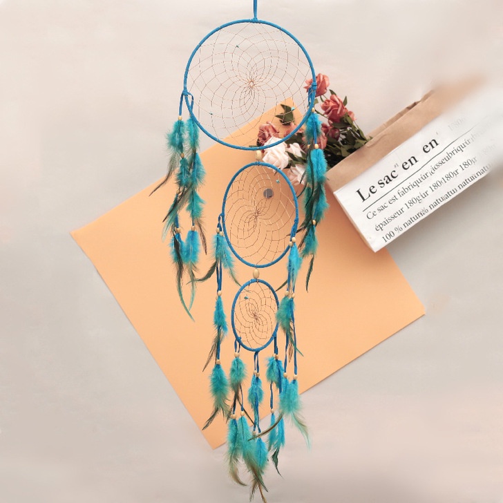 [Hàng sẵn] Chuông gió Dream Catcher Handmade Tròn Có Lông Vũ