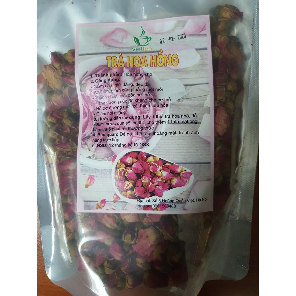 Trà hoa hồng khô Đà Lạt túi 200g