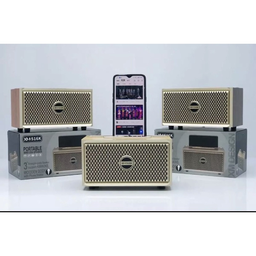 Loa Bluetooth XM 516K. Siêu Phẩm Vỏ Gỗ Tinh Tế, Âm Thanh Stereo Kép Trầm Ấm, Dễ Dàng Sử Dụng. Bảo Hành 12 Tháng