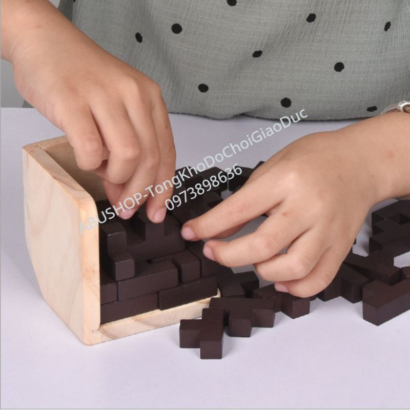 Đồ Chơi Xếp Hình Puzzle 54 Khối Gỗ Lắp Ráp, Thử Thách Trí Tuệ, Kích Thích Não Bộ, Đồ Chơi Thông Minh Cho Trẻ