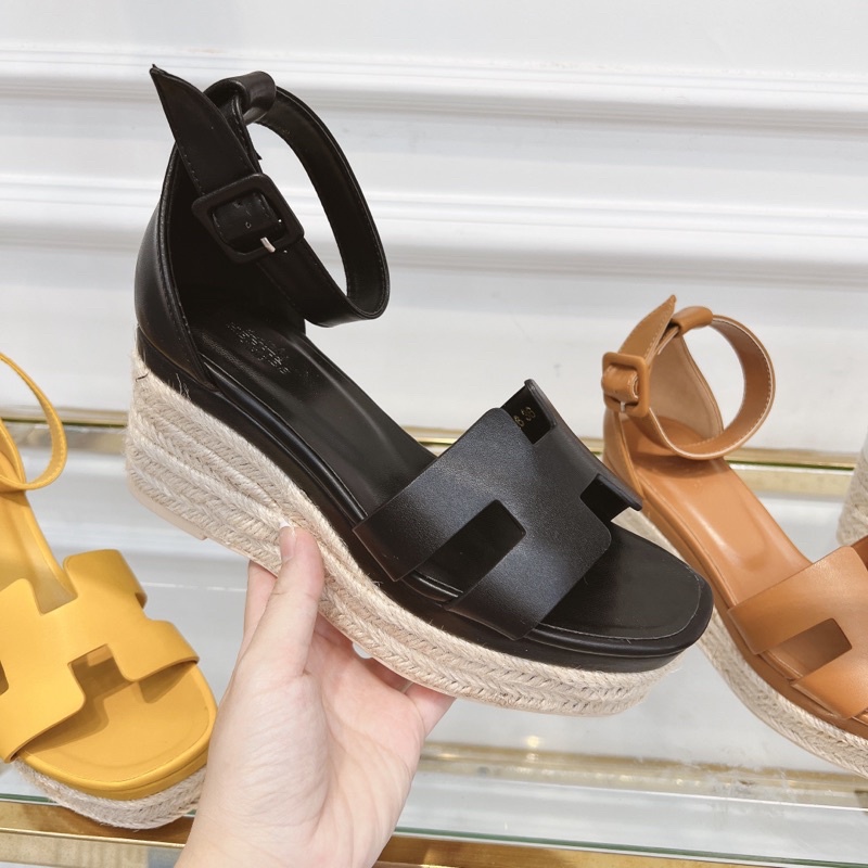 Sandal xuồng viền cói H.mes