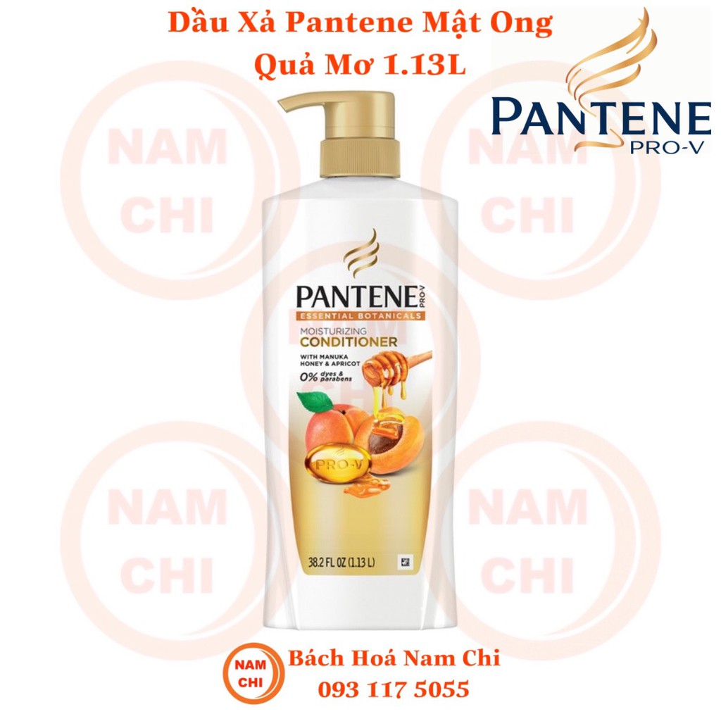 Dầu Xả Pantene Pro-V Essential Botanicals Dưỡng Chất Mật Ong Manuka Trái Mơ 1.13L Hàng Mỹ