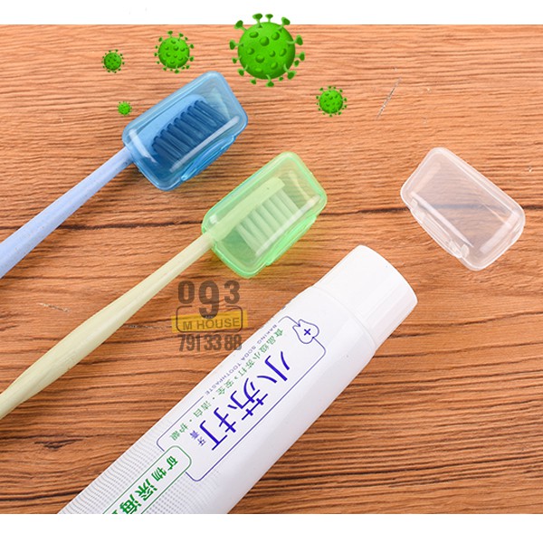 Combo 4 nắp đậy bàn chải đánh răng, hộp bọc đầu bảo vệ bàn chải