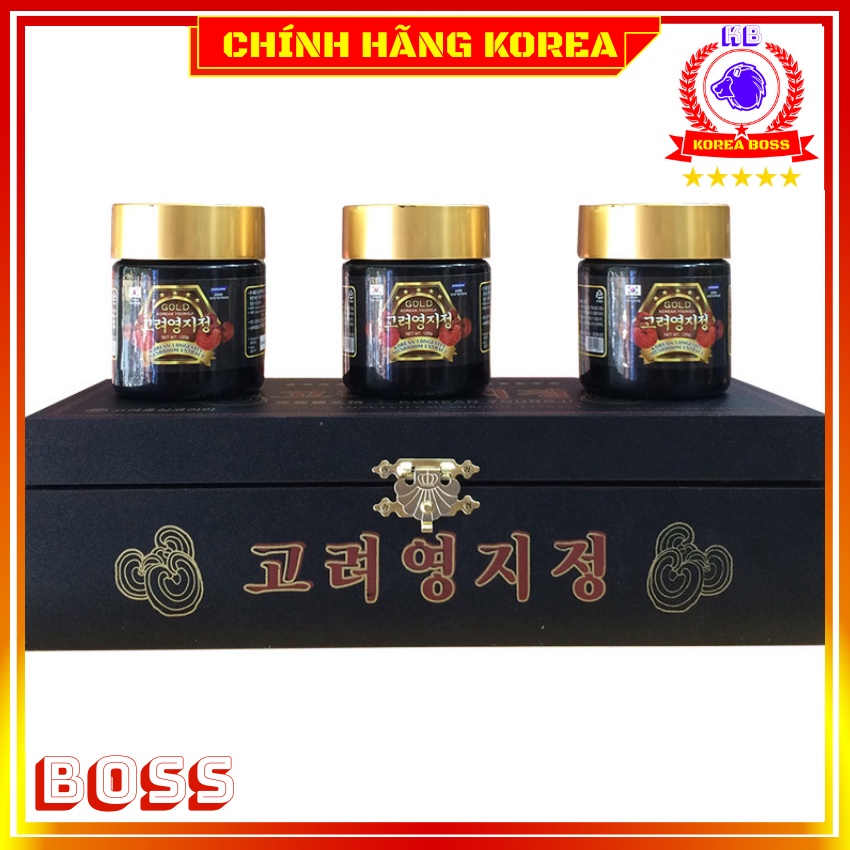 Cao Linh Chi Hộp Gỗ Đen Hàn Quốc, Hộp 3 lọ x 120g
