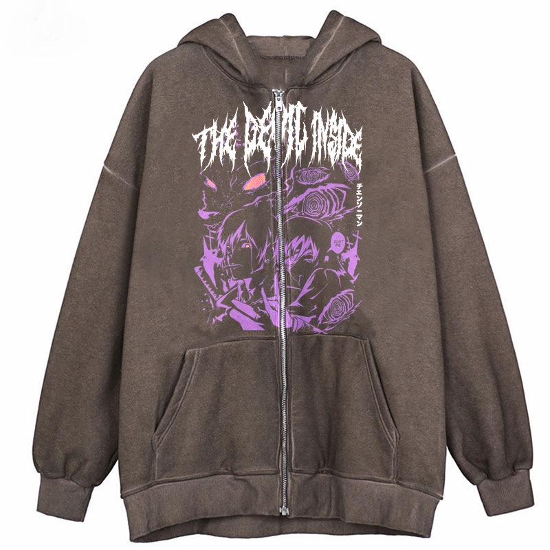 Áo Hoodie Có Khóa Kéo In Hình Hoạt Hình Phong Cách Retro Thời Trang Mùa Đông Dành Cho Nữ