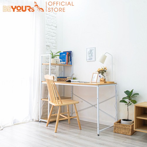 [Mã LIFEHLDEC giảm 10% đơn 99k] Bàn Làm Việc Gỗ Chân Sắt BEYOURs Neuly Table Phối Kệ Sách Đa Năng Nội Thất Lắp Ráp