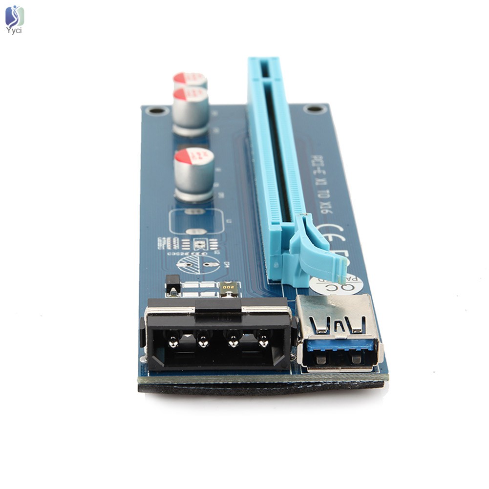 Yy 60CM PCIE 1X To 16X PCI Express Riser Card For Miner Machine Overcurrent Protection USB Cable SATA To 4 Pin Power Cor