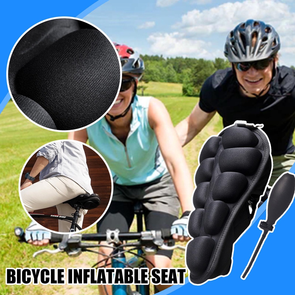 Đệm Bọc Yên Xe Đạp Bơm Hơi Bằng Silicone Dày Dặn Họa Tiết 3D Thoáng Khí S