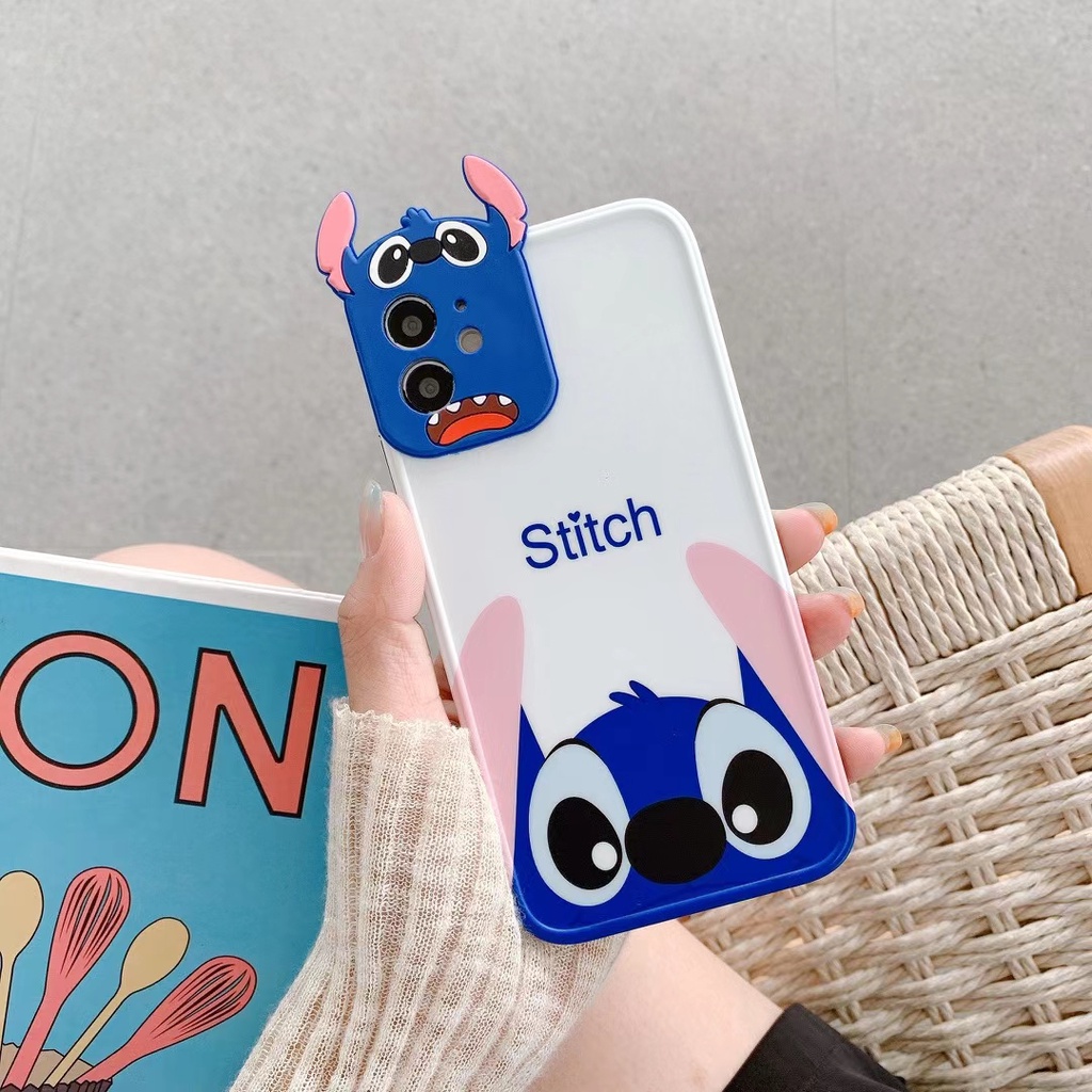 Ốp Điện Thoại Bảo Vệ Ống Kính Máy Ảnh Họa Tiết Hoạt Hình Stitch Sáng Tạo Cho Iphone 11