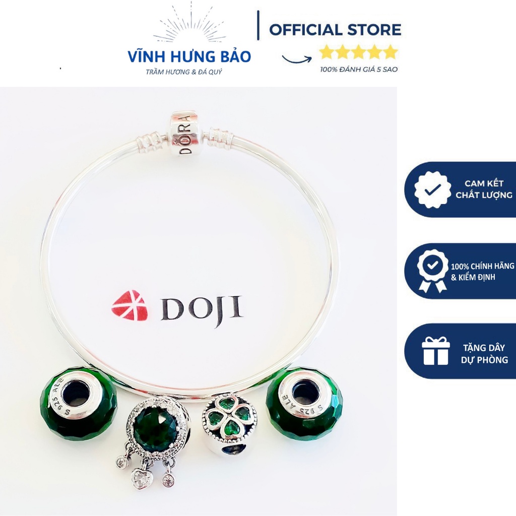 Vòng Charm Bạc S925 Pandora Màu Xanh Lá Cây Cho Những Cô Nàng Mệnh Mộc